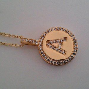 100% VERMEIL and CZ(GOLD OVER 925 SILVER) INITIAL